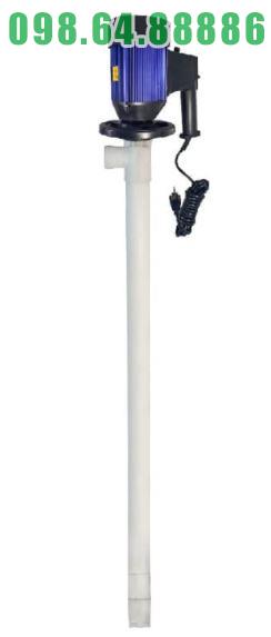Bơm nhúng thùng phuy PTFE cho hóa chất đậm đặc, chịu nhiệt cao model JDT-600W